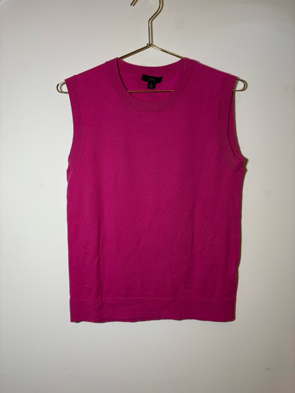 J. Crew Sleeveless Knit Tank in Bright Fuchsia